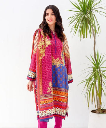 Zellbury Magenta pink Lawn Suit Lawn Collection 2021